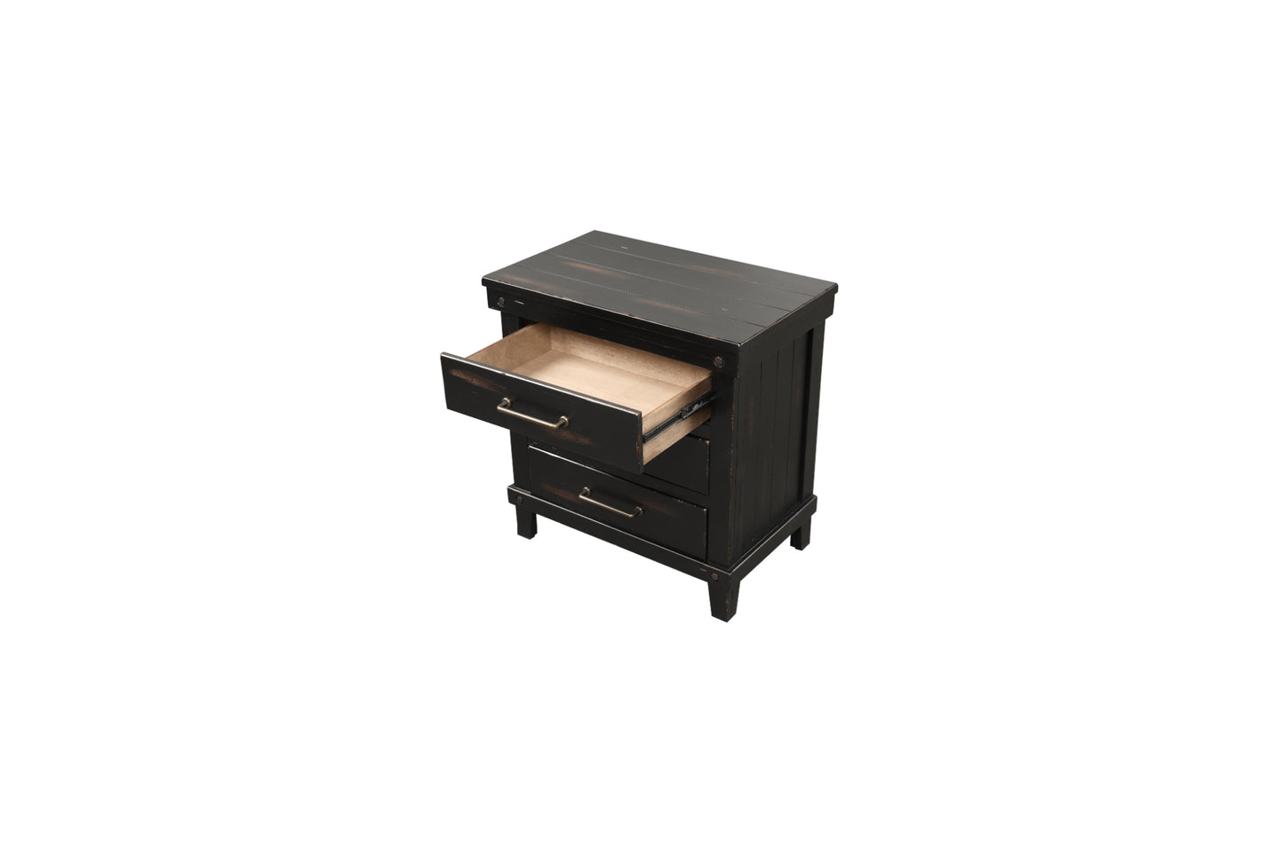 Spruce Creek 3-Drawer Nightstand- Black