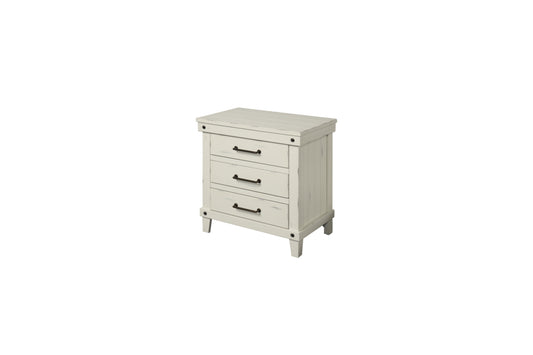 Spruce Creek 3-Drawer Nightstand- White