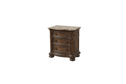 Tuscany 3-Drawer Nightstand with Marble Top