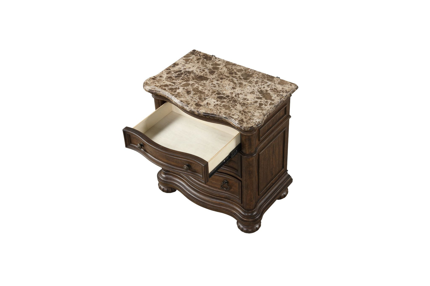 Tuscany 3-Drawer Nightstand with Marble Top