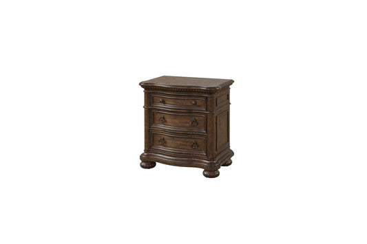 Tuscany 3-Drawer Nightstand with Wooden Top