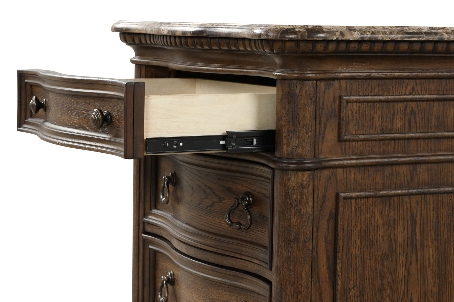 Tuscany 3-Drawer Nightstand with Marble Top